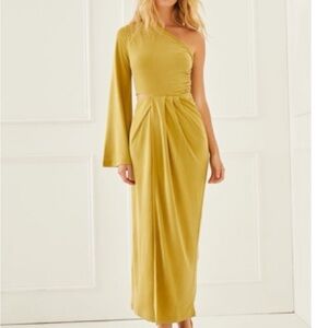 Something Navy One Shoulder Cut Out Dress